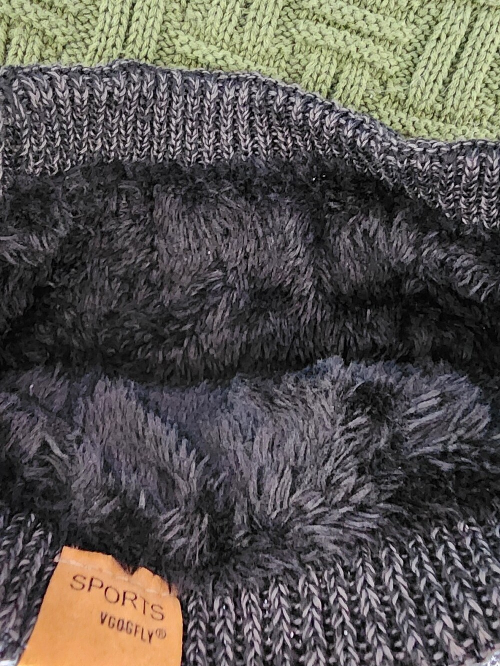 VIGOOFLY Knit Slouch Beanie - Charcoal Gray - Picture 4 of 4